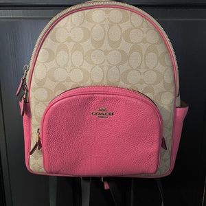 Pink & Tan Coach Backpack